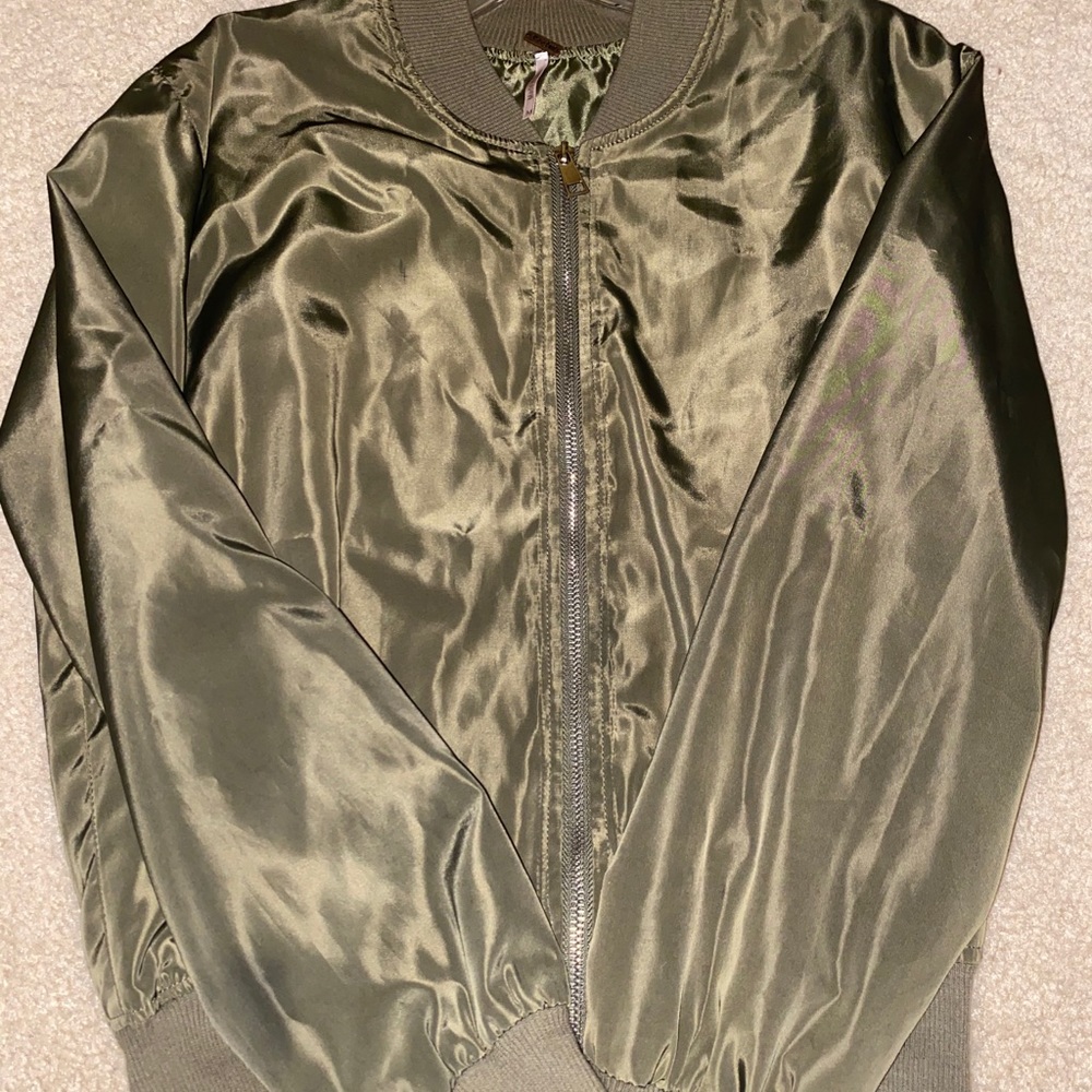 Olive green bomber jacket